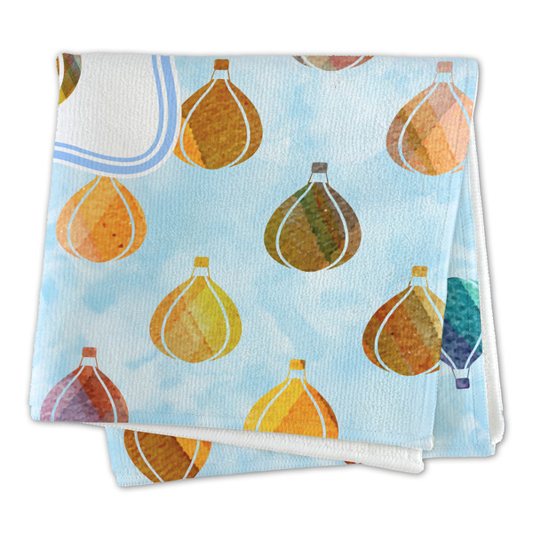 Watercolor Hot Air Balloons Microfiber Dish Rag - FOLDED (square)