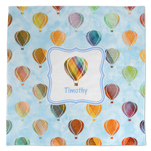 Custom Watercolor Hot Air Balloons Microfiber Dish Towel (Personalized)