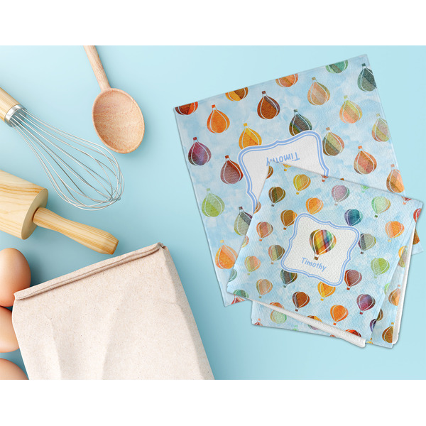 Watercolor Hot Air Balloons Microfiber Dish Rag - LIFESTYLE