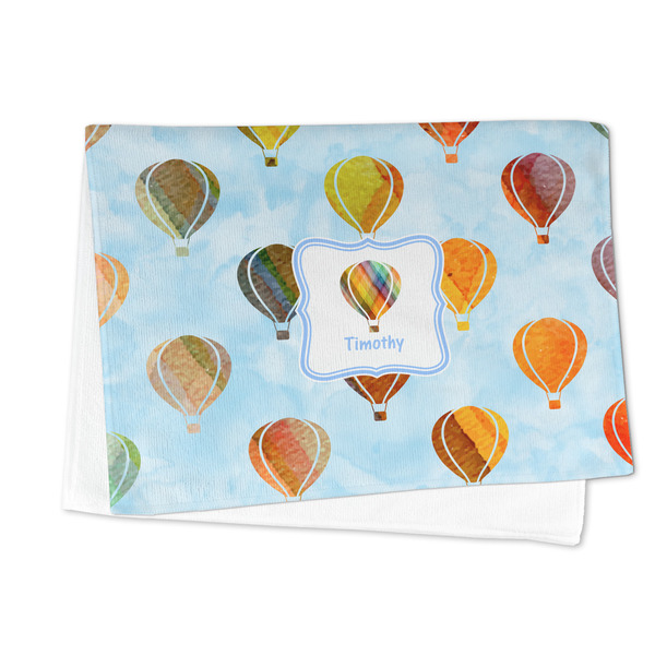 Watercolor Hot Air Balloons Microfiber Dish Towel - FOLDED HALF