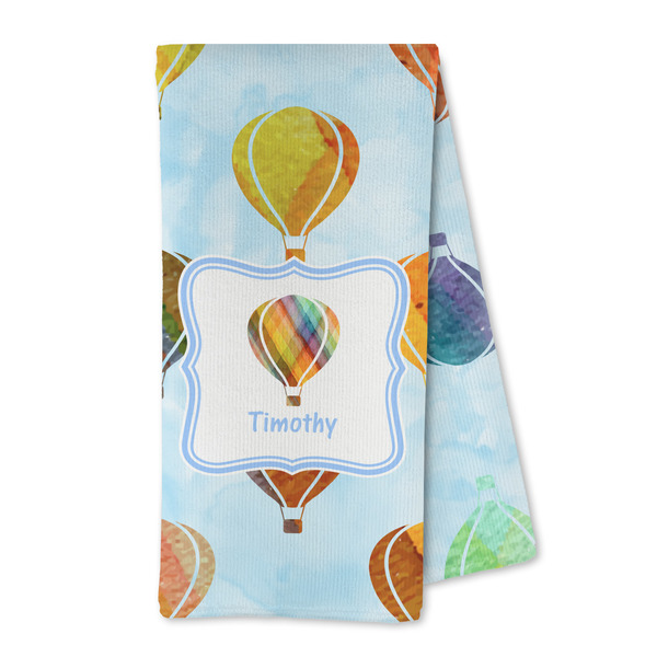 Custom Watercolor Hot Air Balloons Kitchen Towel - Microfiber (Personalized)