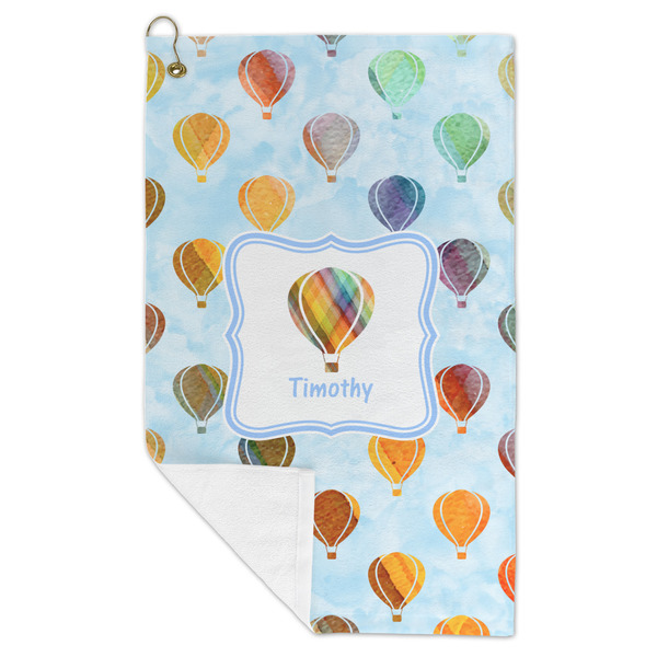Watercolor Hot Air Balloons Microfiber Golf Towels - FOLD