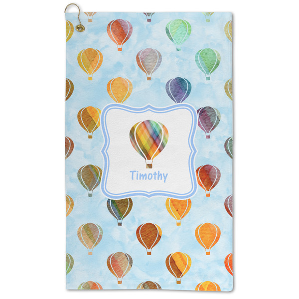 Custom Watercolor Hot Air Balloons Microfiber Golf Towel (Personalized)
