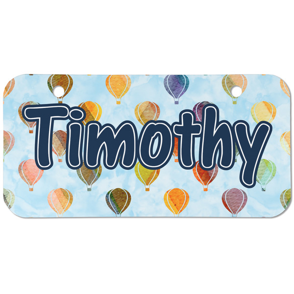 Custom Watercolor Hot Air Balloons Mini/Bicycle License Plate (2 Holes) (Personalized)