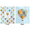 Watercolor Hot Air Balloons Minky Blanket - 50"x60" - Double Sided - Front & Back