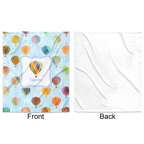 Watercolor Hot Air Balloons Minky Blanket - 50"x60" - Single Sided - Front & Back