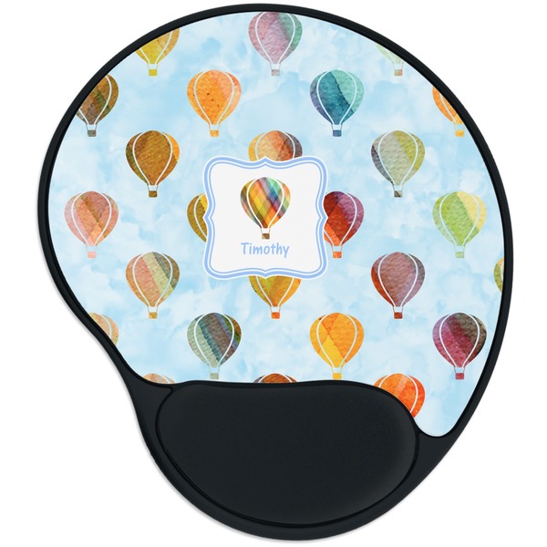 Custom Watercolor Hot Air Balloons Mouse Pad with Wrist Support