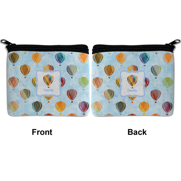 Watercolor Hot Air Balloons Neoprene Coin Purse - Front & Back (APPROVAL)