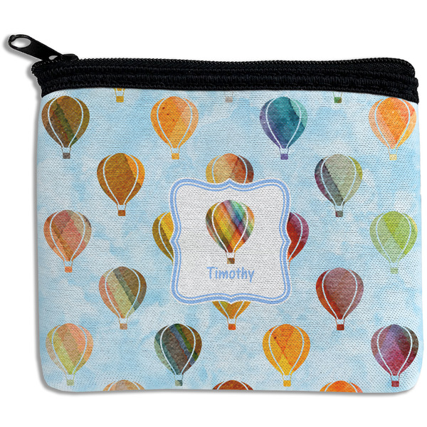 Custom Watercolor Hot Air Balloons Rectangular Coin Purse (Personalized)