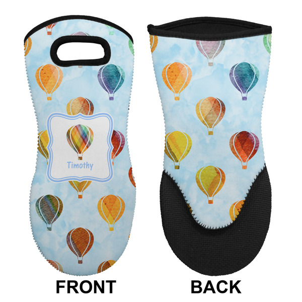 Watercolor Hot Air Balloons Neoprene Oven Mitt (Front & Back)