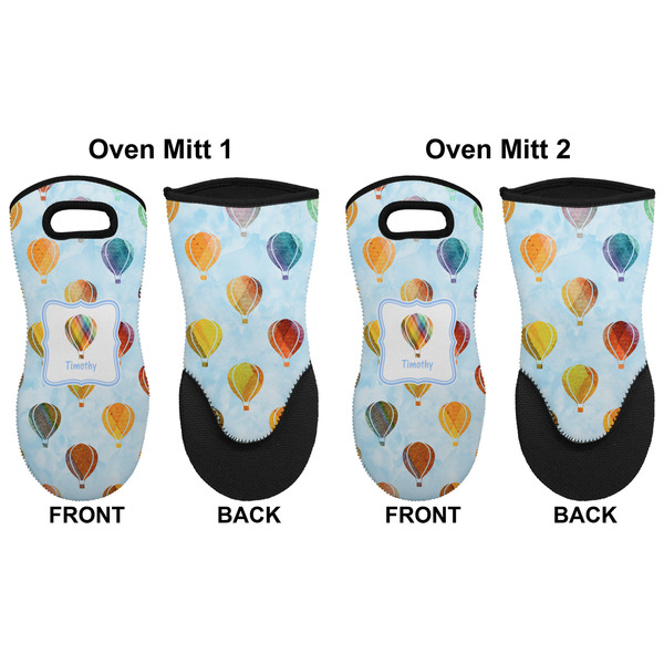 Watercolor Hot Air Balloons Neoprene Oven Mitt - Set of 2 - Approval