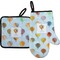 Watercolor Hot Air Balloons Oven Mitt & Pot Holder Set w/ Name or Text