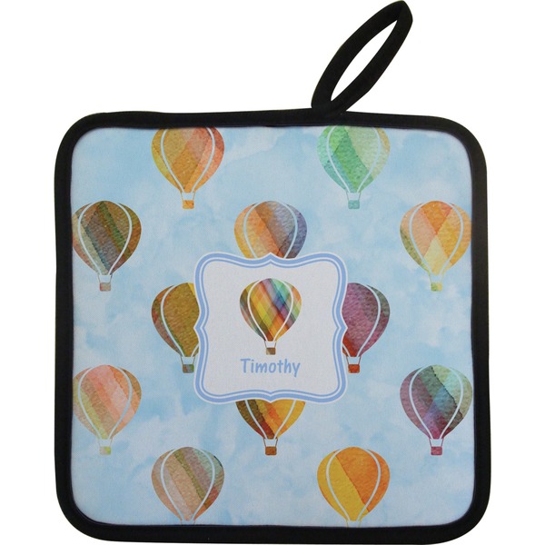 Custom Watercolor Hot Air Balloons Pot Holder w/ Name or Text