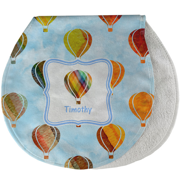 Watercolor Hot Air Balloons New Baby Burp Folded