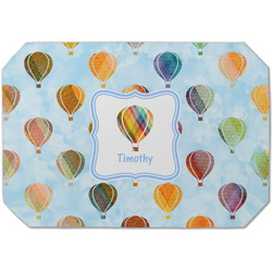 Watercolor Hot Air Balloons Dining Table Mat - Octagon (Single-Sided) w/ Name or Text