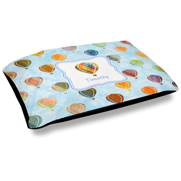 Custom Watercolor Hot Air Balloons Dog Bed w/ Name or Text