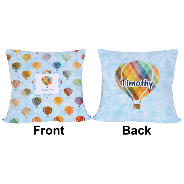 Watercolor Hot Air Balloons Outdoor Pillow - 16x16