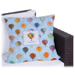 Watercolor Hot Air Balloons Outdoor Pillow (Personalized)