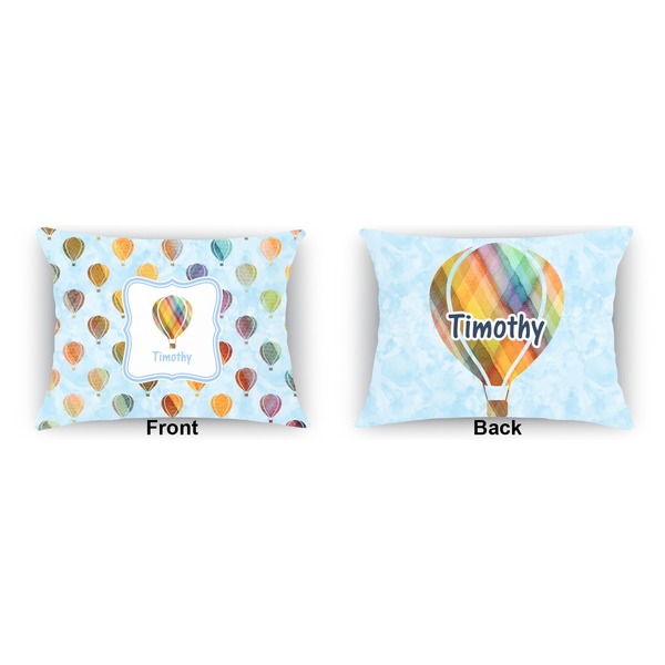 Watercolor Hot Air Balloons  Outdoor Rectangular Throw Pillow (Front and Back)