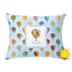 Watercolor Hot Air Balloons Outdoor Throw Pillow (Rectangular) (Personalized)