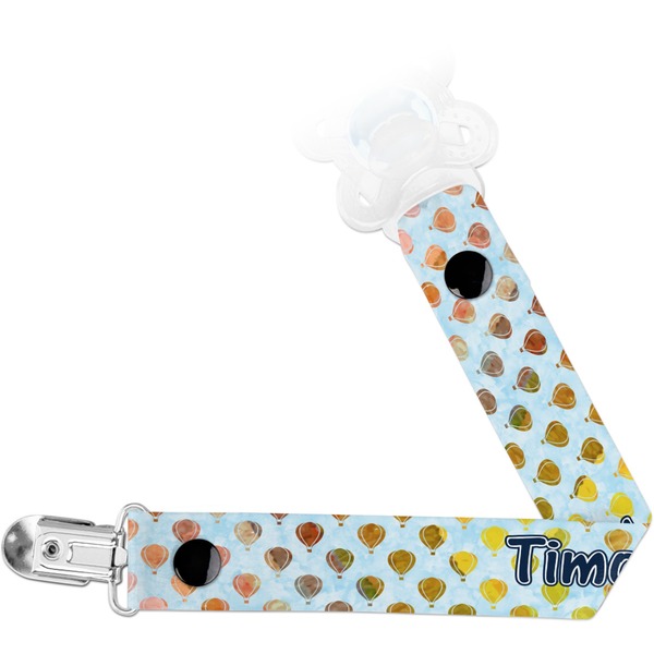 Custom Watercolor Hot Air Balloons Pacifier Clip (Personalized)