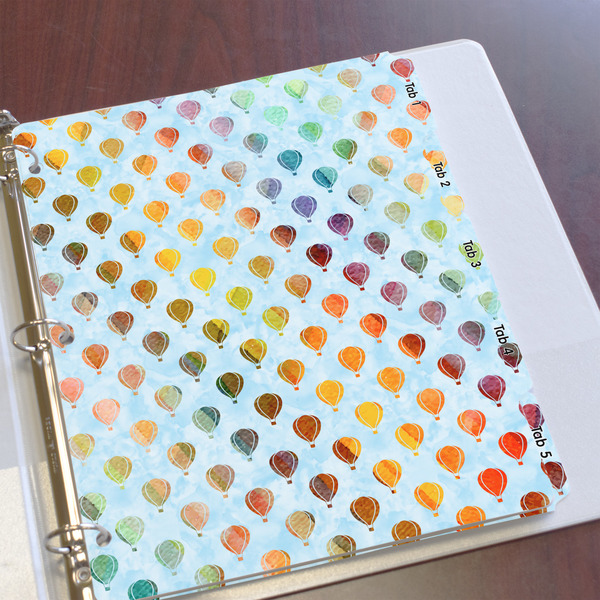 Watercolor Hot Air Balloons Page Dividers - Set of 5 - In Context