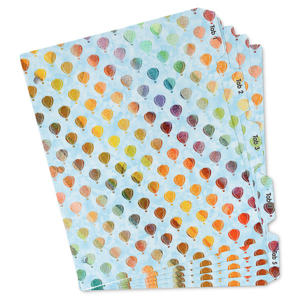Custom Watercolor Hot Air Balloons Binder Tab Divider Set (Personalized)