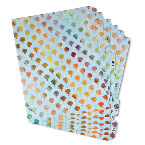 Custom Watercolor Hot Air Balloons Binder Tab Divider - Set of 6 (Personalized)