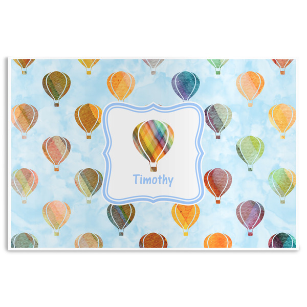 Custom Watercolor Hot Air Balloons Disposable Paper Placemats (Personalized)