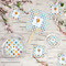 Watercolor Hot Air Balloons Party Supplies Combination Image - All items - Plates, Coasters, Fans