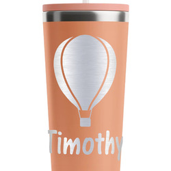 Watercolor Hot Air Balloons RTIC Everyday Tumbler with Straw - 28oz - Peach - Double-Sided (Personalized)