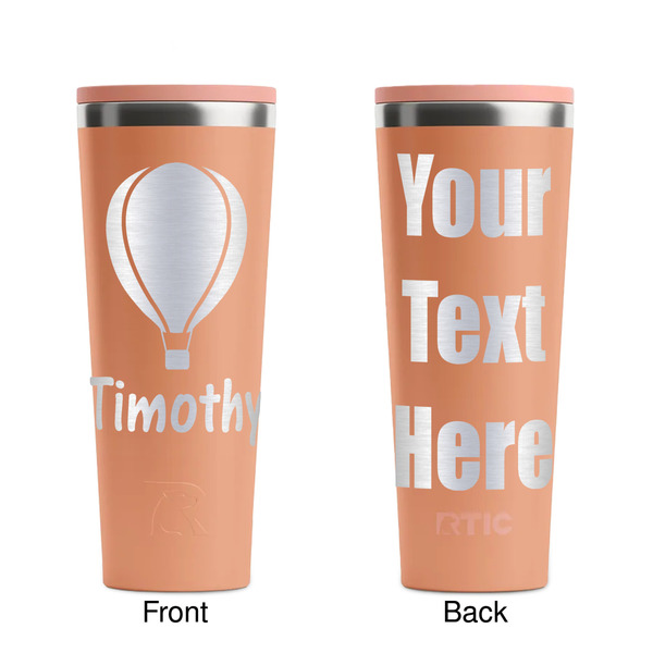 Watercolor Hot Air Balloons Peach RTIC Everyday Tumbler - 28 oz. - Front and Back