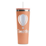 Watercolor Hot Air Balloons RTIC Everyday Tumbler with Straw - 28oz - Peach - Single-Sided (Personalized)