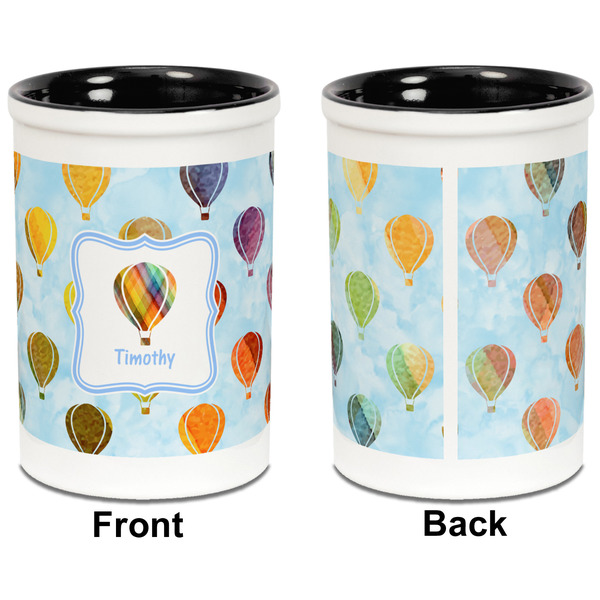 Watercolor Hot Air Balloons Pencil Holder - Black - approval