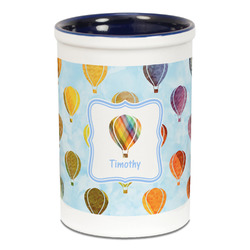 Watercolor Hot Air Balloons Ceramic Pencil Holders - Blue