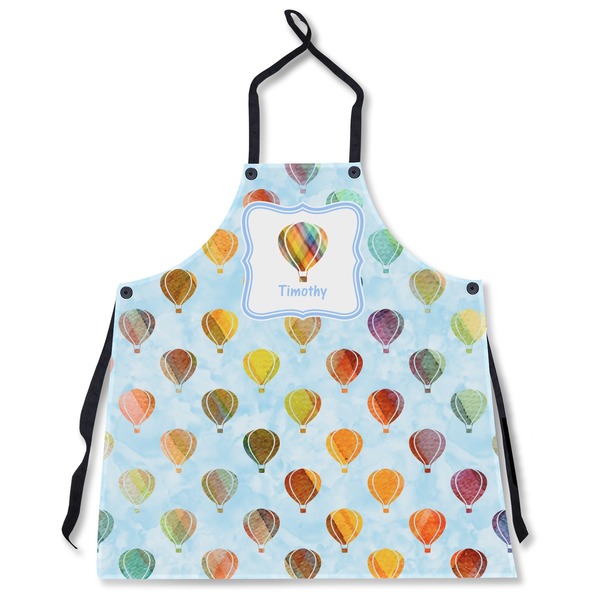 Custom Watercolor Hot Air Balloons Apron Without Pockets w/ Name or Text