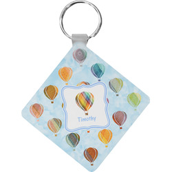 Watercolor Hot Air Balloons Diamond Plastic Keychain w/ Name or Text