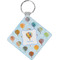 Watercolor Hot Air Balloons Diamond Plastic Keychain w/ Name or Text