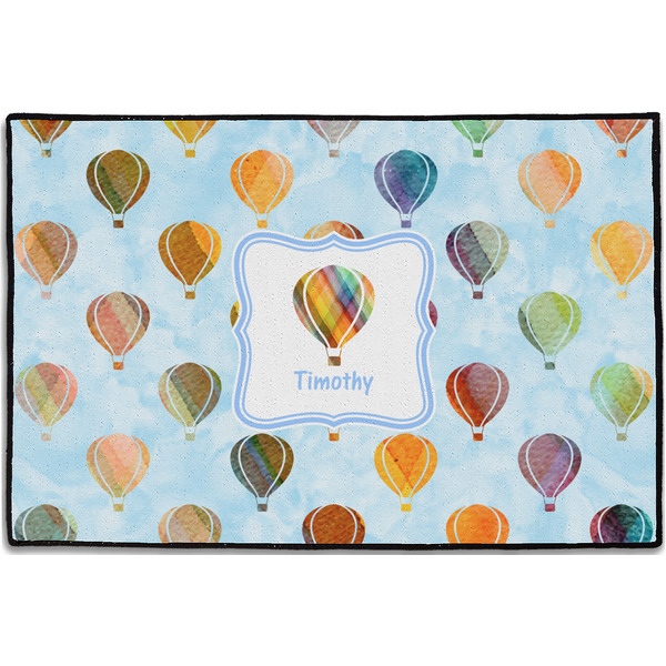 Custom Watercolor Hot Air Balloons Door Mat - 36"x24" (Personalized)