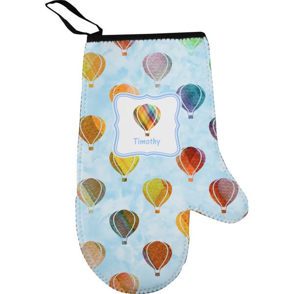 Watercolor Hot Air Balloons Personalized Oven Mitt