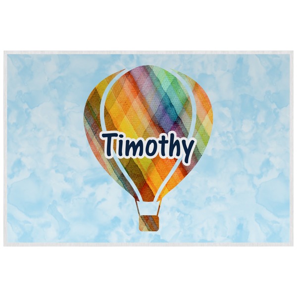 Watercolor Hot Air Balloons Personalized Placemat (Back)