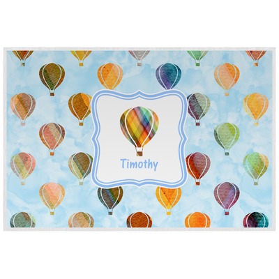 Watercolor Hot Air Balloons Laminated Placemat w/ Name or Text