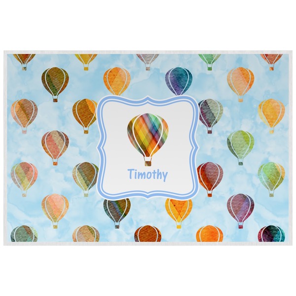 Custom Watercolor Hot Air Balloons Laminated Placemat w/ Name or Text
