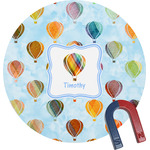 Watercolor Hot Air Balloons Round Fridge Magnet (Personalized)
