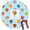 Watercolor Hot Air Balloons Round Fridge Magnet (Personalized)