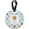 Watercolor Hot Air Balloons Plastic Luggage Tag - Round (Personalized)