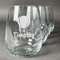 Watercolor Hot Air Balloons Stemless Wine Glasses (Set of 4) (Personalized)