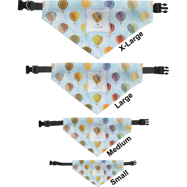 Watercolor Hot Air Balloons Pet Bandana Sizes