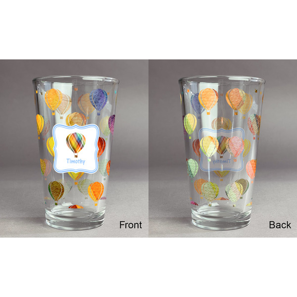 Watercolor Hot Air Balloons Pint Glass - Full Fill w Transparency - Approval