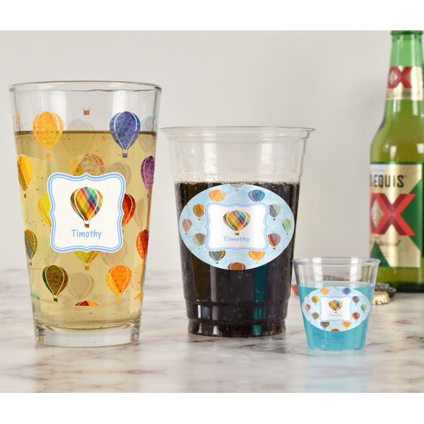 Watercolor Hot Air Balloons Pint Glass - Full Fill w Transparency - In Context